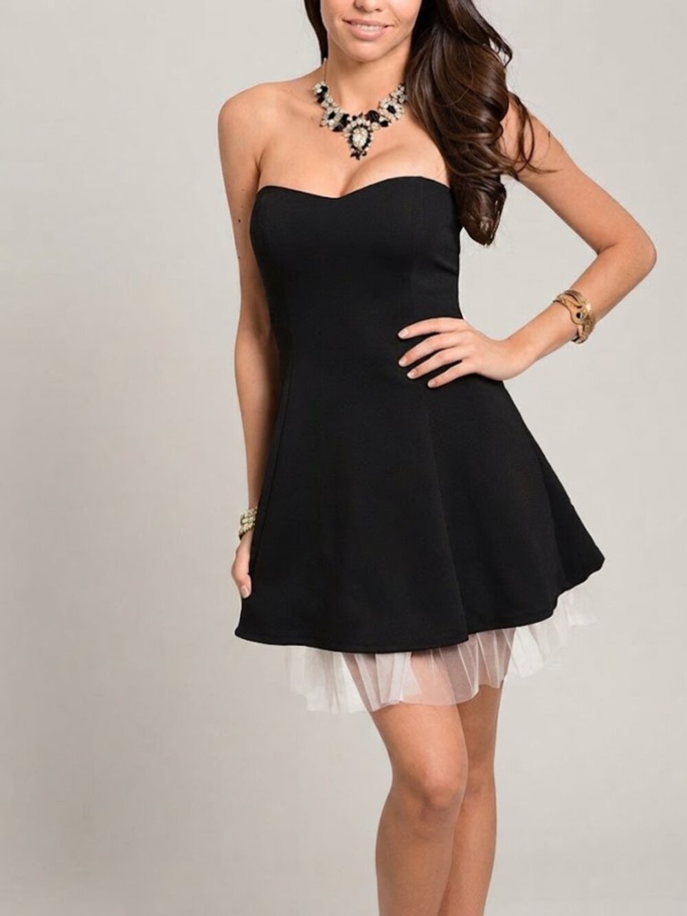 *Clearance* Manito Black Strapless Dress